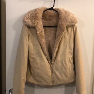 Faux fur jacket, size medium